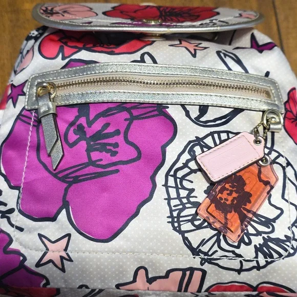Coach Poppy Kyra Floral Backpack - Picture 9 of 16